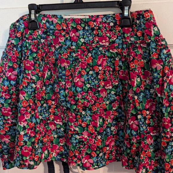 Aeropostale Floral Tie Skirt w/Pleats Pink Blue Green Elastic Waist sz XL NWT - Picture 2 of 5